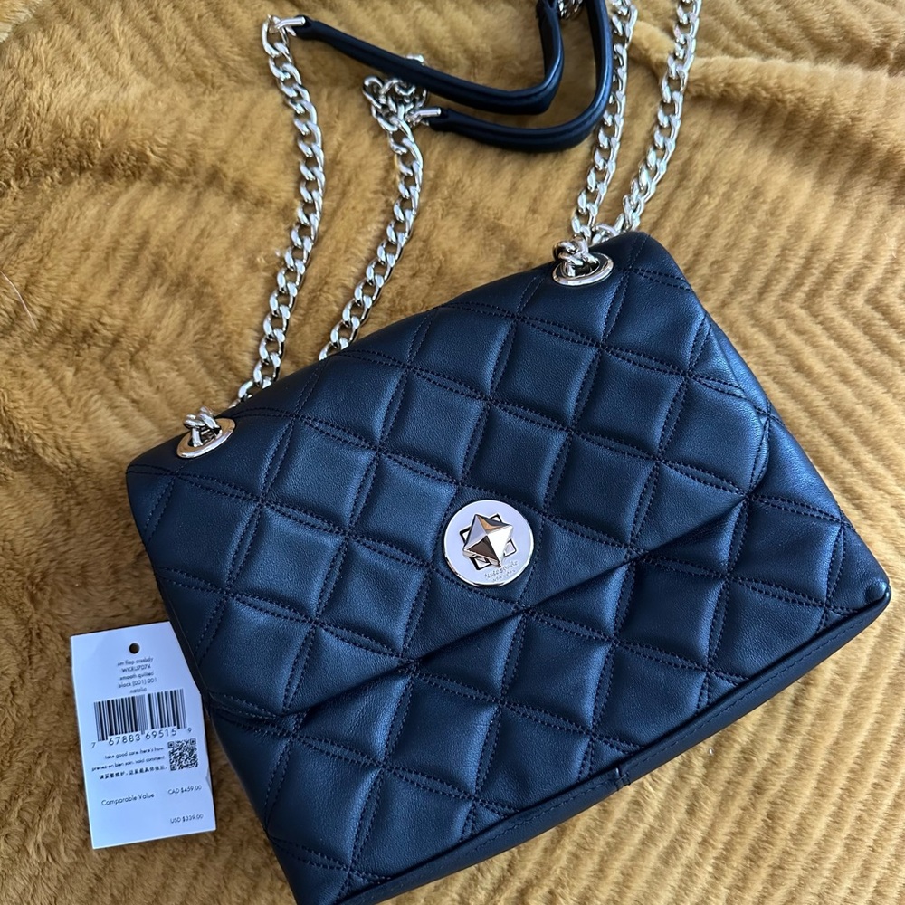 Kate Spade Black Quilted Chain Shoulder Bag